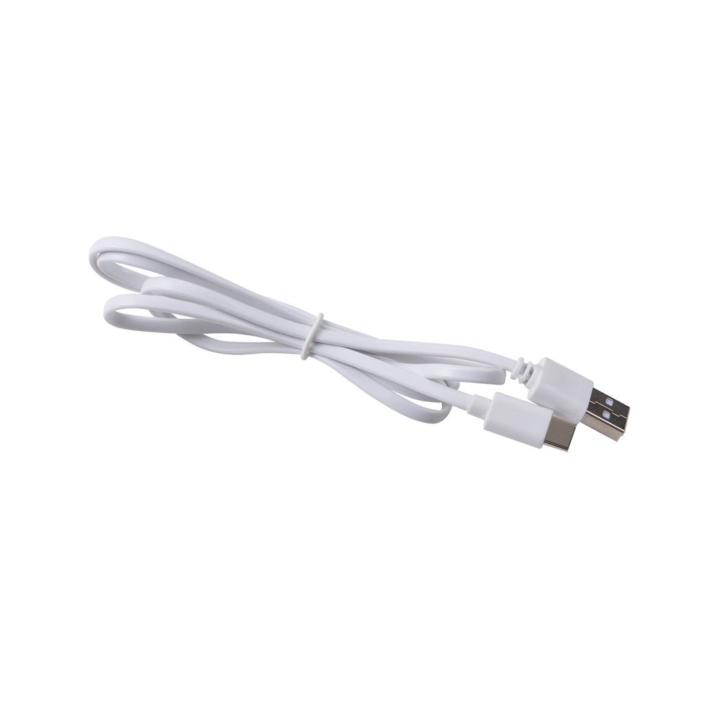 LED bordlampe Maori hvit metall CCT dimbar USB lys i bruk
