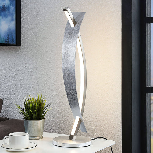LED bordlampe Marija dimbar sølvfarget 62 cm forfra