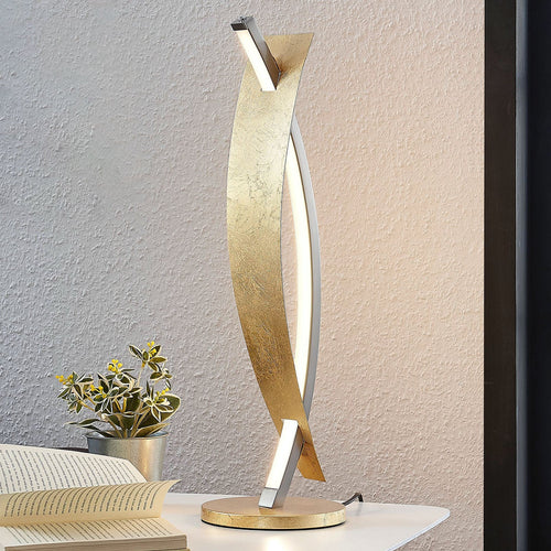 LED bordlampe Marija dimbar gullfarget 62 cm forfra
