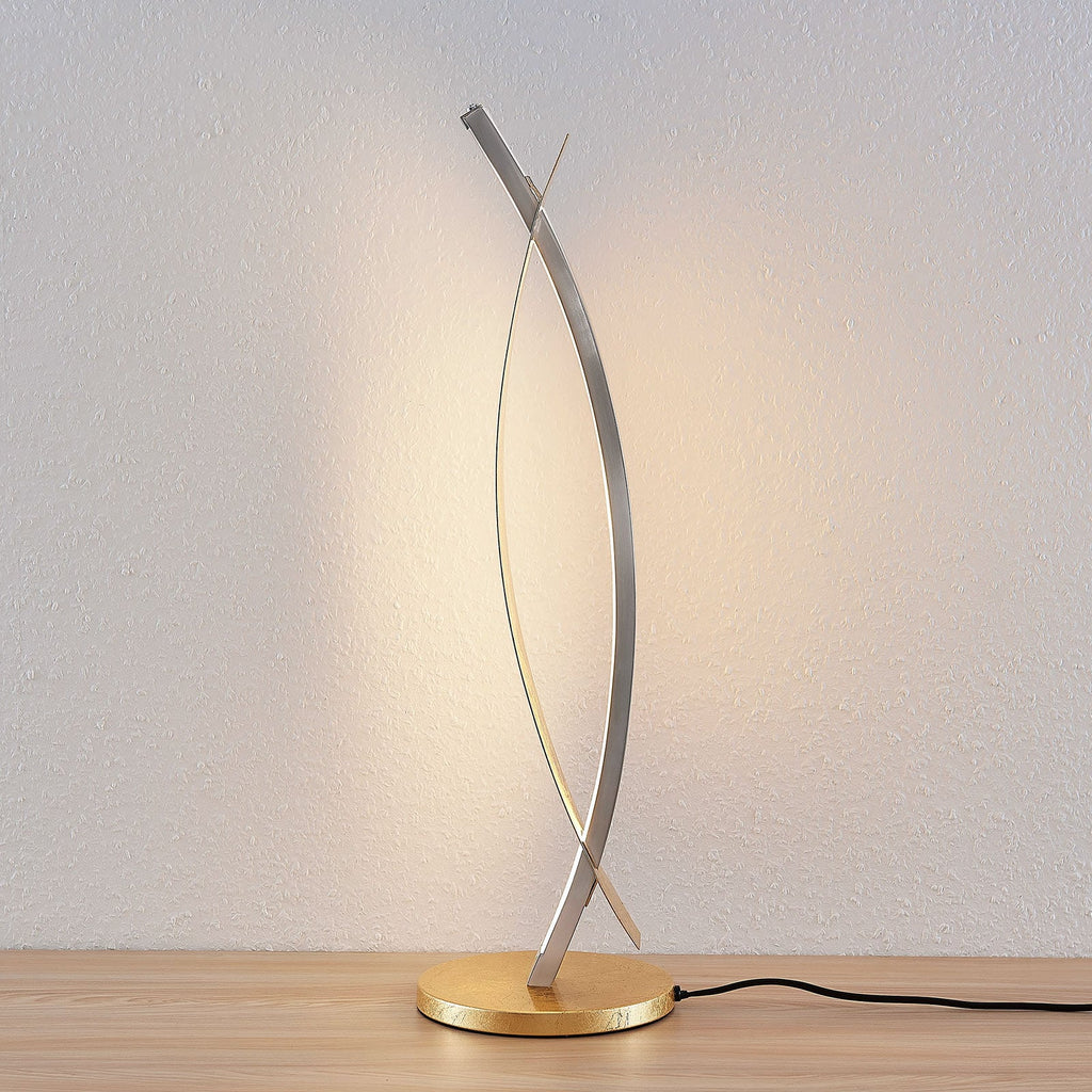 LED bordlampe Marija dimbar gullfarget 62 cm med tent lys