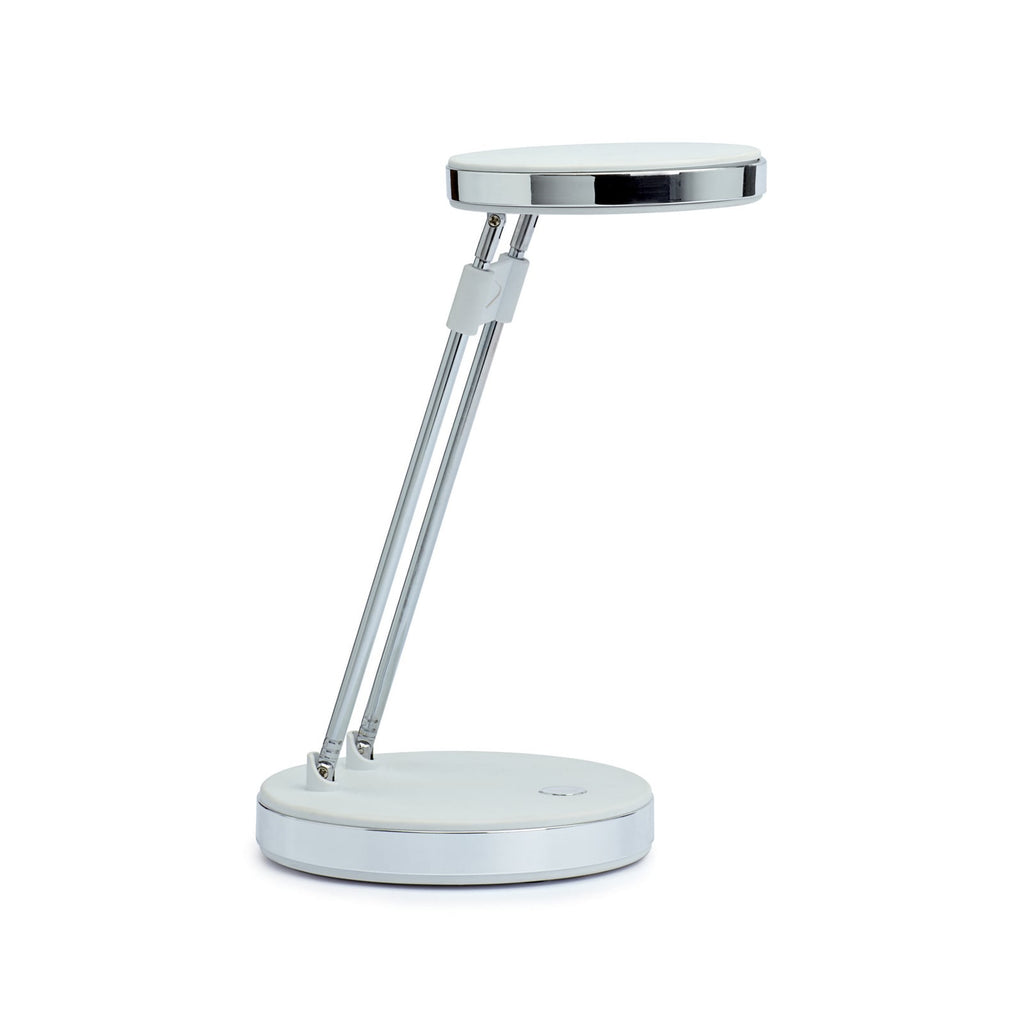 Detaljbilde av LED bordlampe MAULpuck hvit teleskoparm
