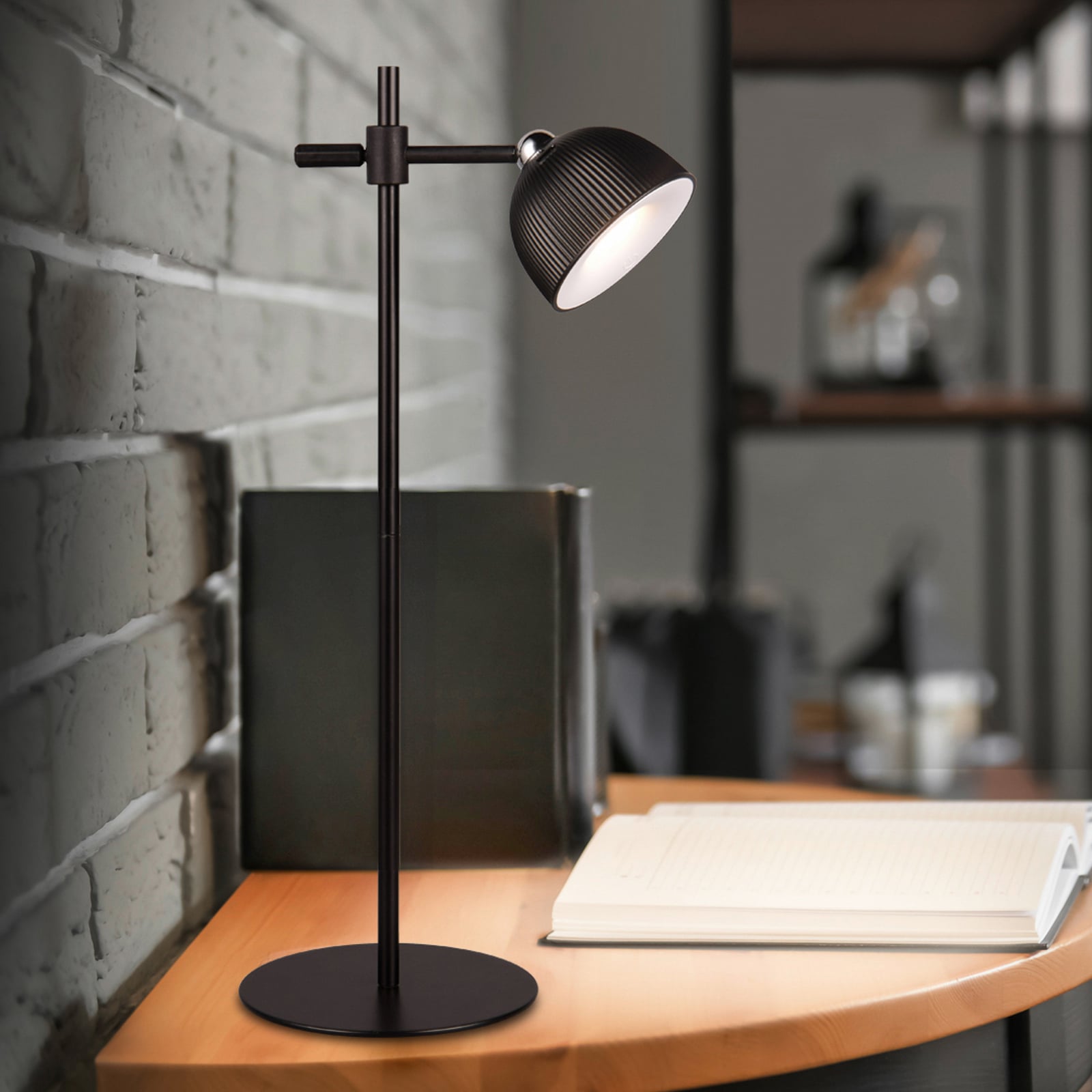 LED bordlampe Maxima dimbar høydejusterbar svart 41 cm forfra