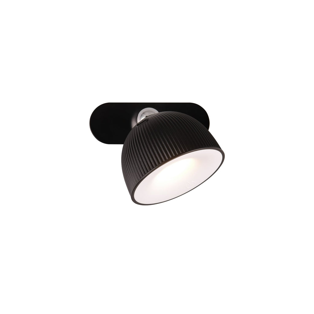 Detalj av touchdimmer på LED bordlampe Maxima dimbar høydejusterbar svart 41 cm