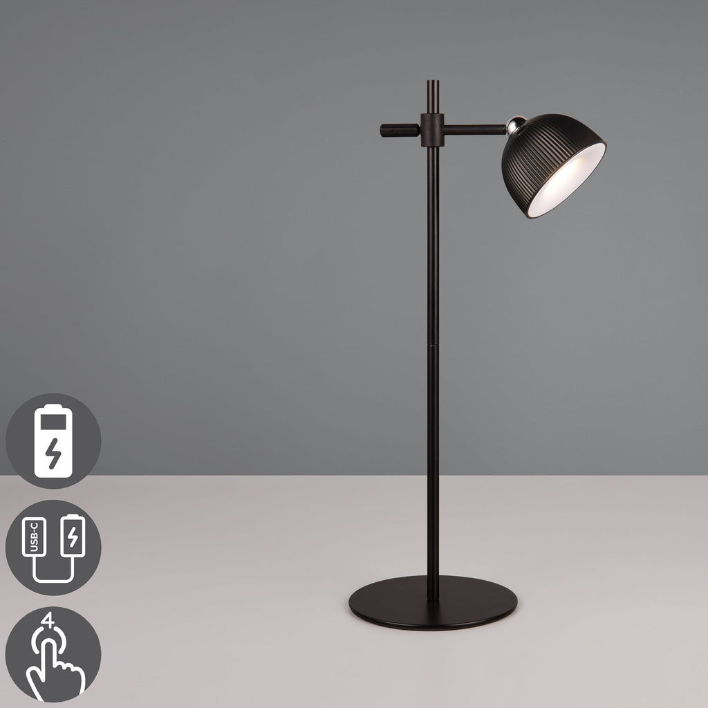 LED bordlampe Maxima dimbar høydejusterbar svart 41 cm med av- og på-bryter