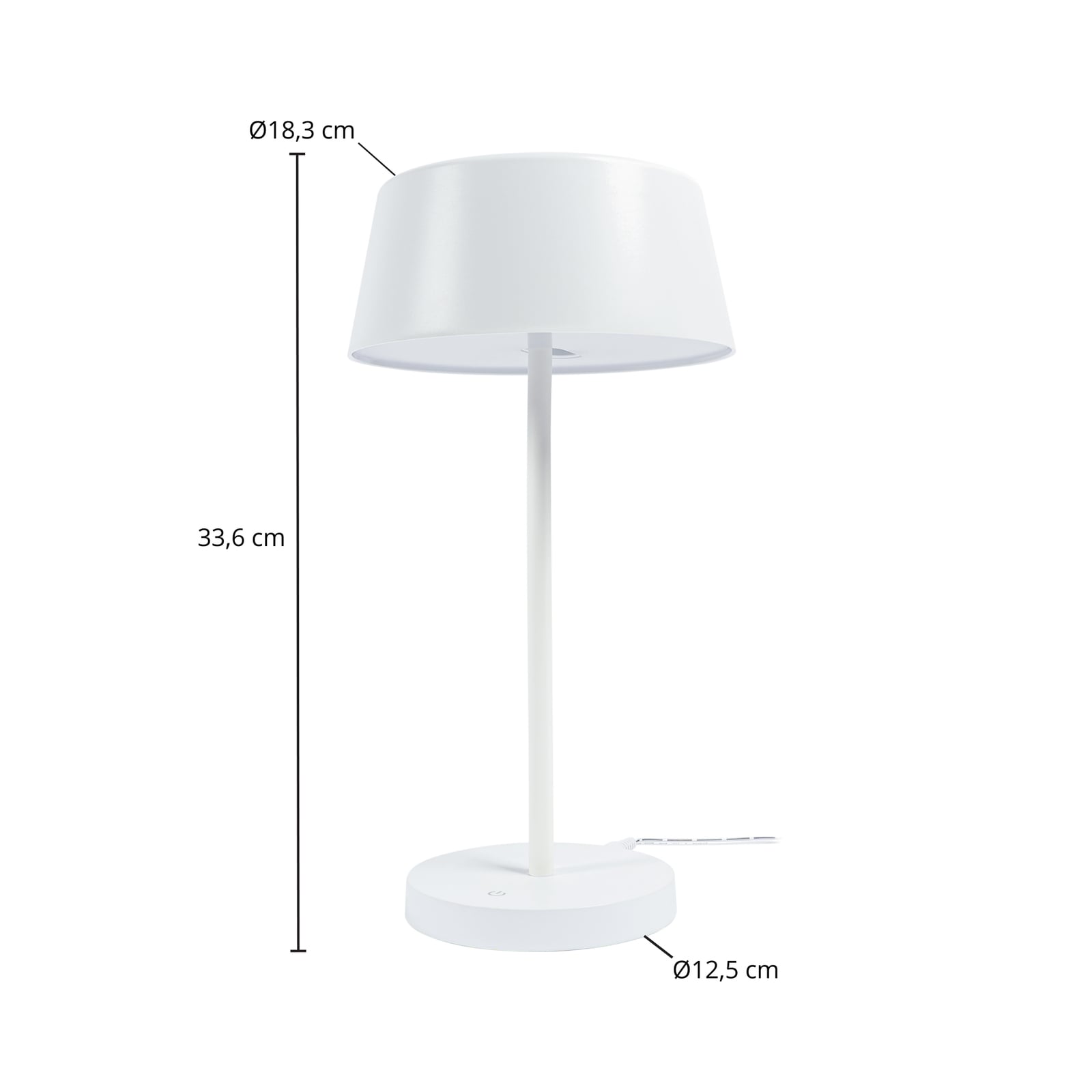 LED-bordlampe Milica dimbar hvit Ø18,3 cm 5W nærbilde av skjerm