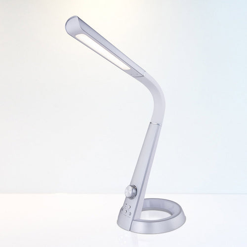 LED bordlampe Mitti dimbar CCT RGB med USB sølv/hvit forfra