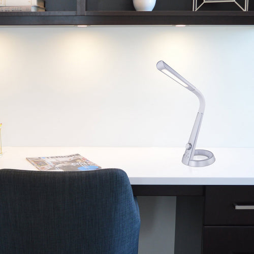 LED bordlampe Mitti dimbar CCT RGB med USB sølv/hvit bakside