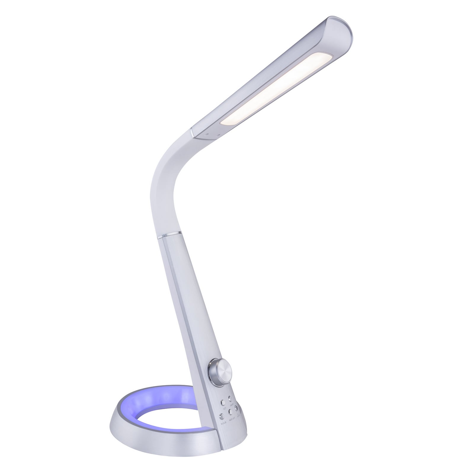 Nærbilde av LED-lyskilde på bordlampe Mitti dimbar CCT RGB med USB