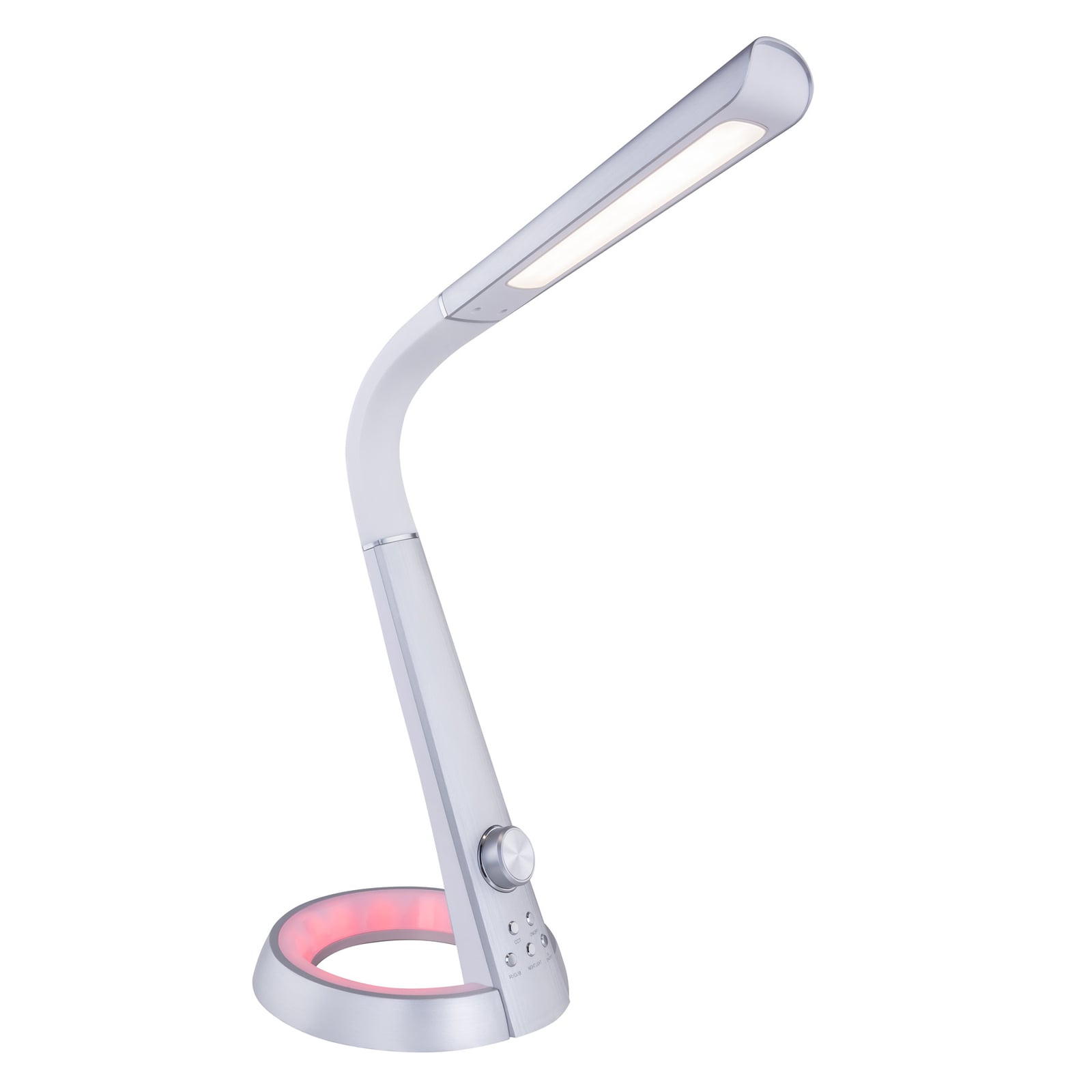 Montert LED bordlampe Mitti dimbar CCT RGB med USB i kontormiljø