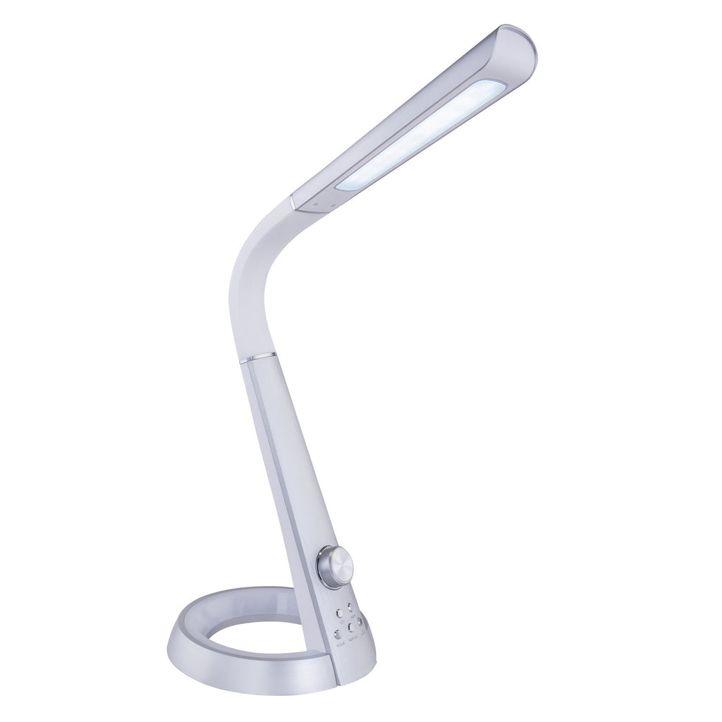 LED bordlampe Mitti dimbar CCT RGB med USB sølv/hvit med slankt design