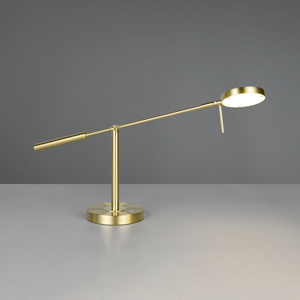 LED bordlampe Monza dimbar CCT messing 52 cm bryter nærbilde