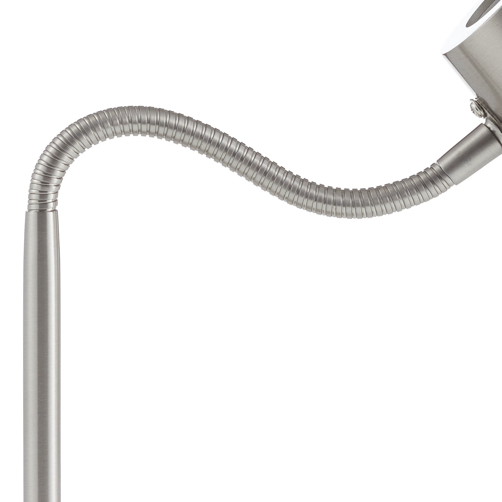 LED-bordlampe Narcos dimbar nikkelfarget sideprofil