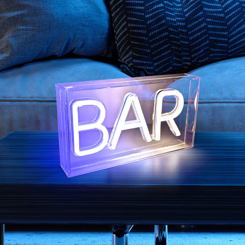 LED bordlampe neon Bar USB plast 23x12,7 cm forfra