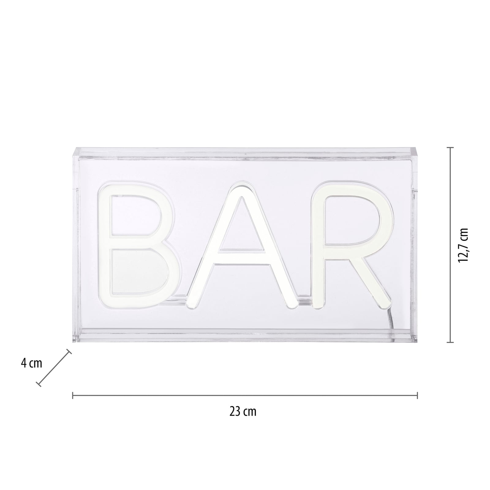 LED bordlampe neon Bar USB plast 23x12,7 cm montert på bord