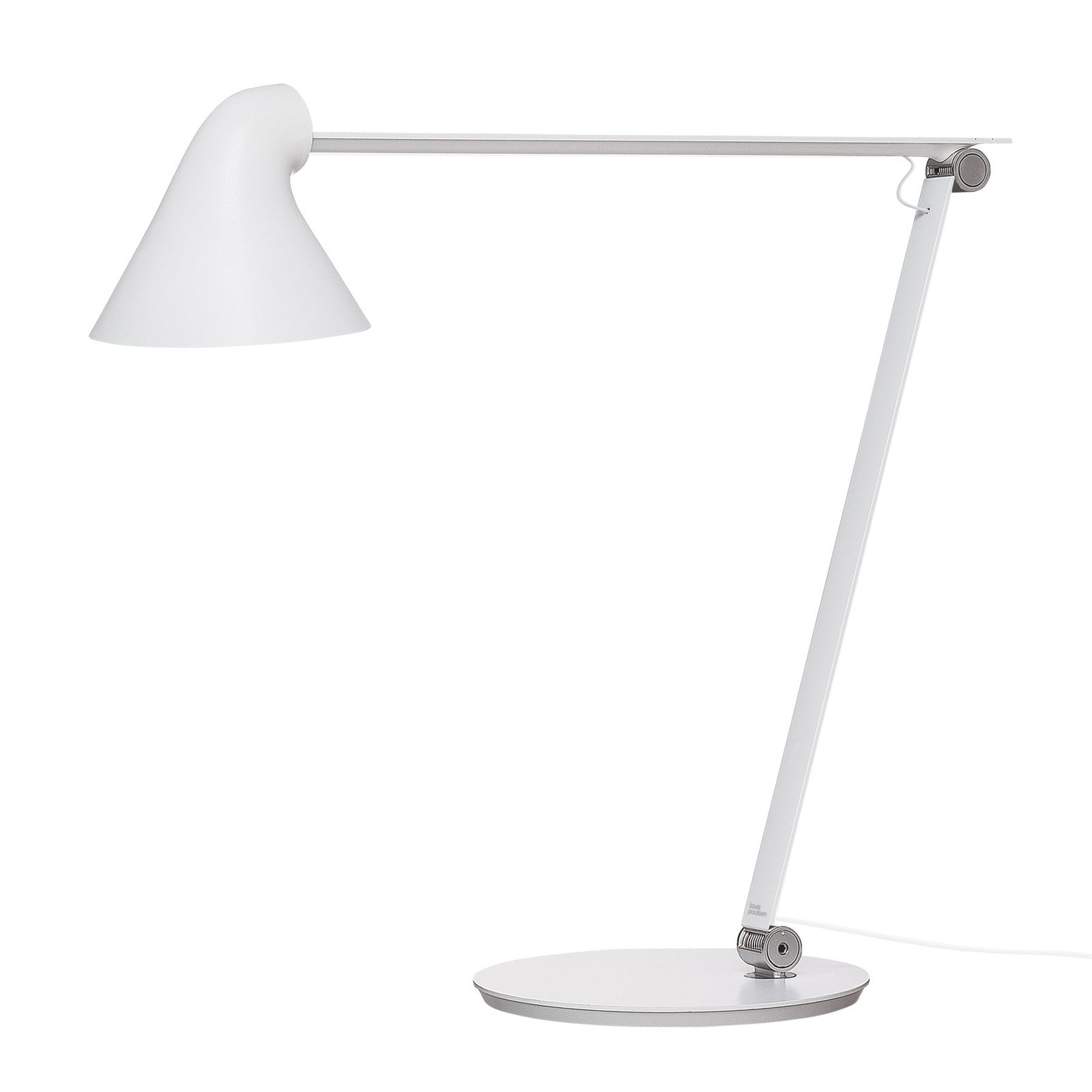LED bordlampe NJP dimbar hvit aluminium 3000K sideprofil