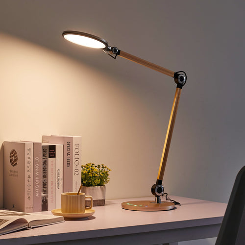 LED bordlampe Nyxaris gull CCT dimbar 50 cm forfra