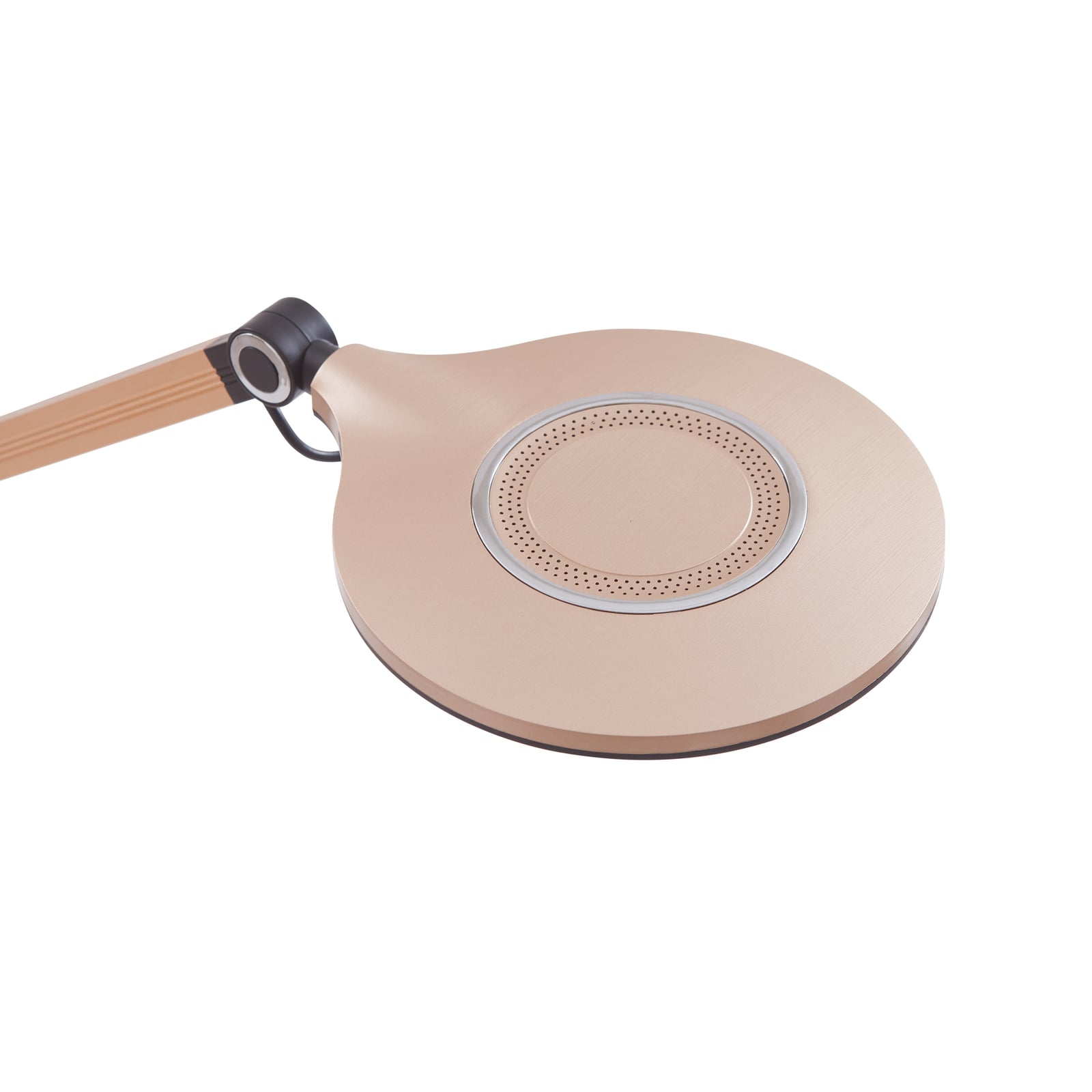 LED bordlampe Nyxaris gull CCT dimbar 50 cm nærbilde av ladestasjon