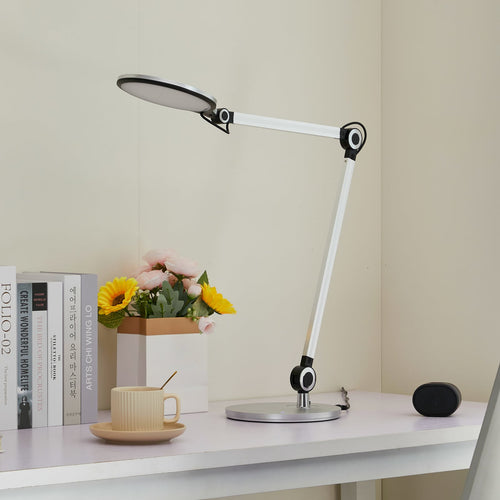 LED bordlampe Nyxaris sølv CCT dimbar 50 cm bakside