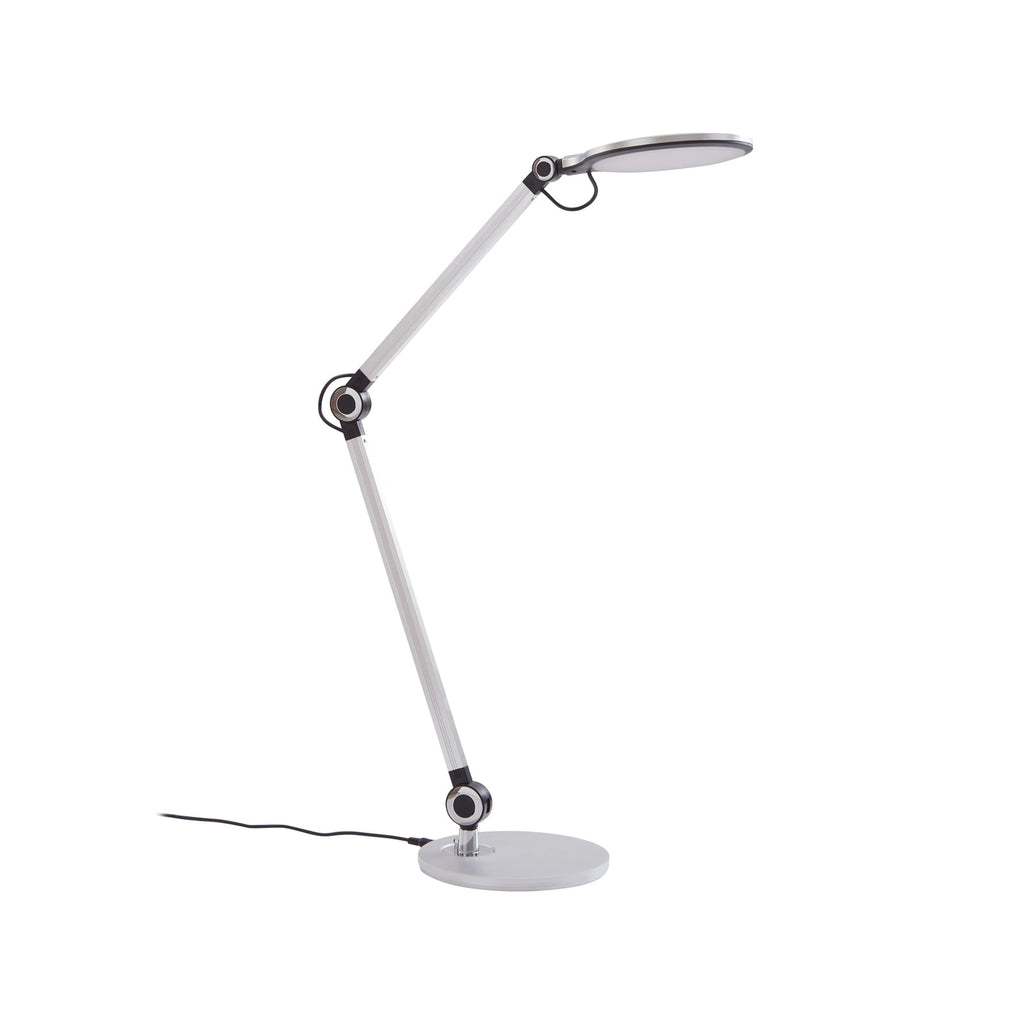 LED bordlampe Nyxaris sølv CCT dimbar 50 cm detalj svingarm