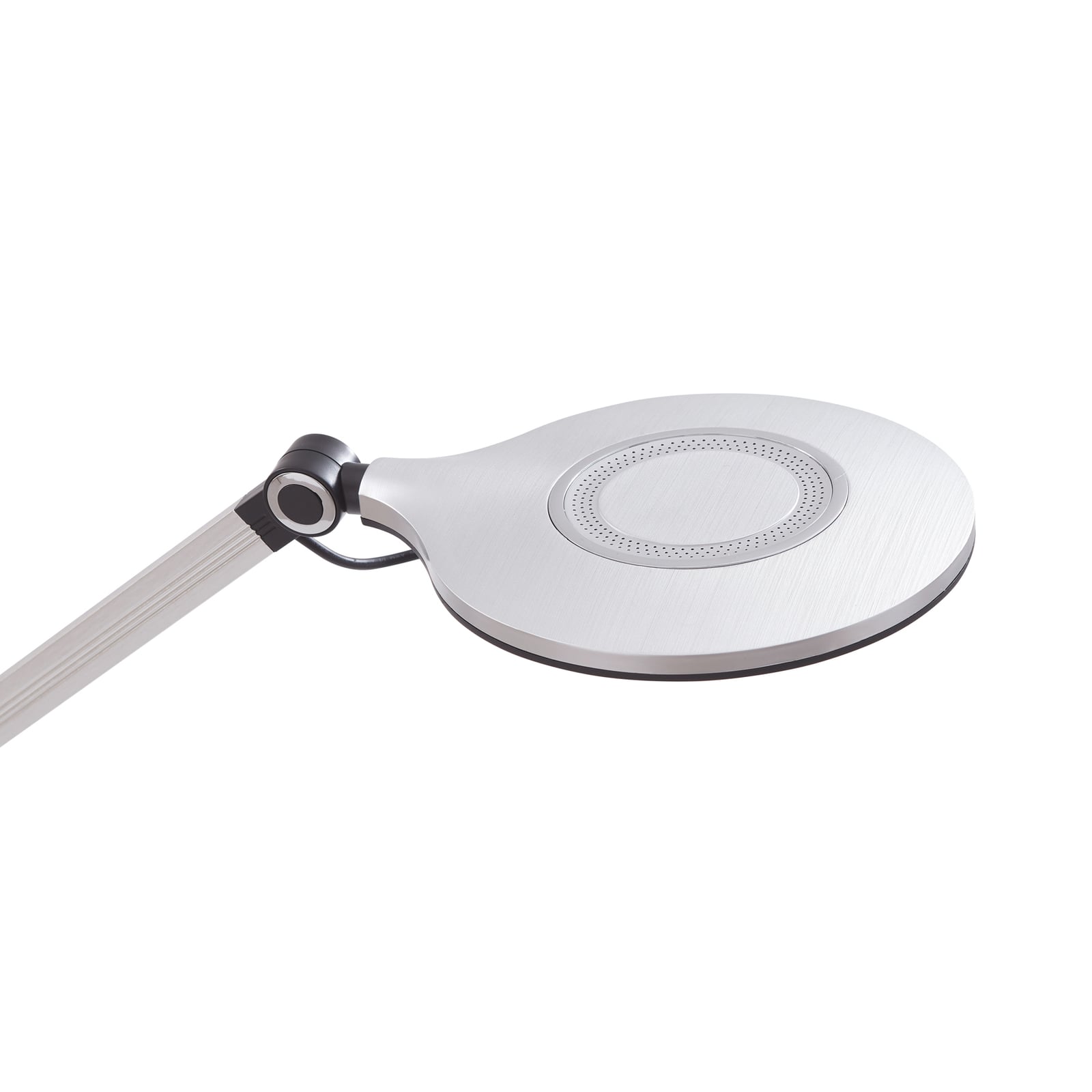 LED bordlampe Nyxaris sølv CCT dimbar 50 cm nærbilde touchdimmer