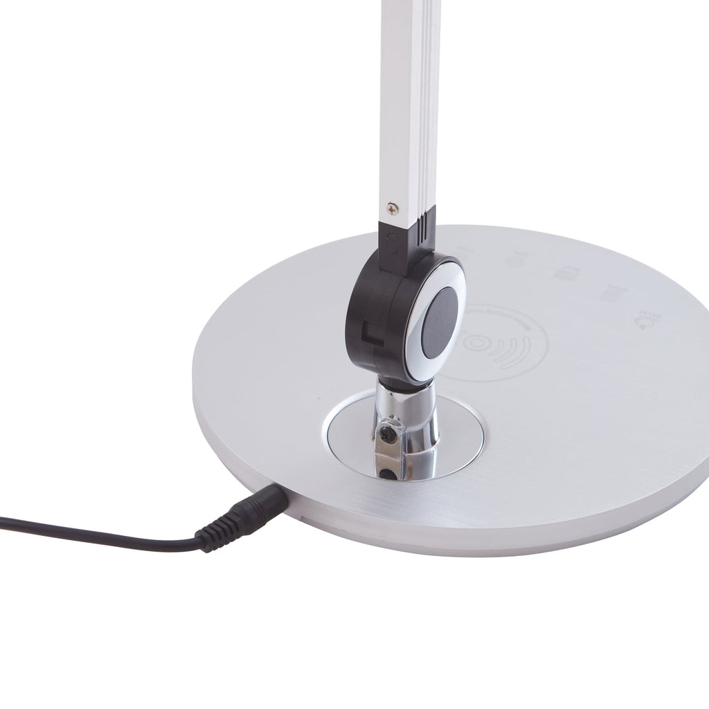 LED bordlampe Nyxaris sølv CCT dimbar 50 cm trådløs ladestasjon