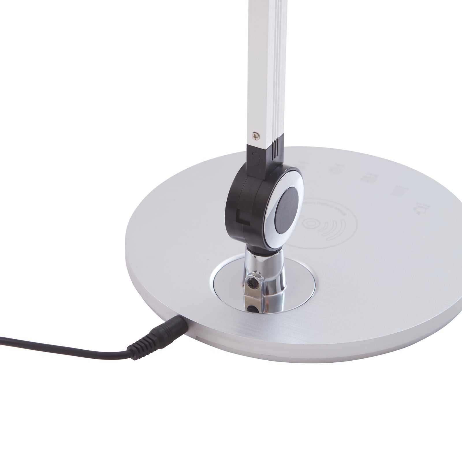 LED bordlampe Nyxaris sølv CCT dimbar 50 cm trådløs ladestasjon