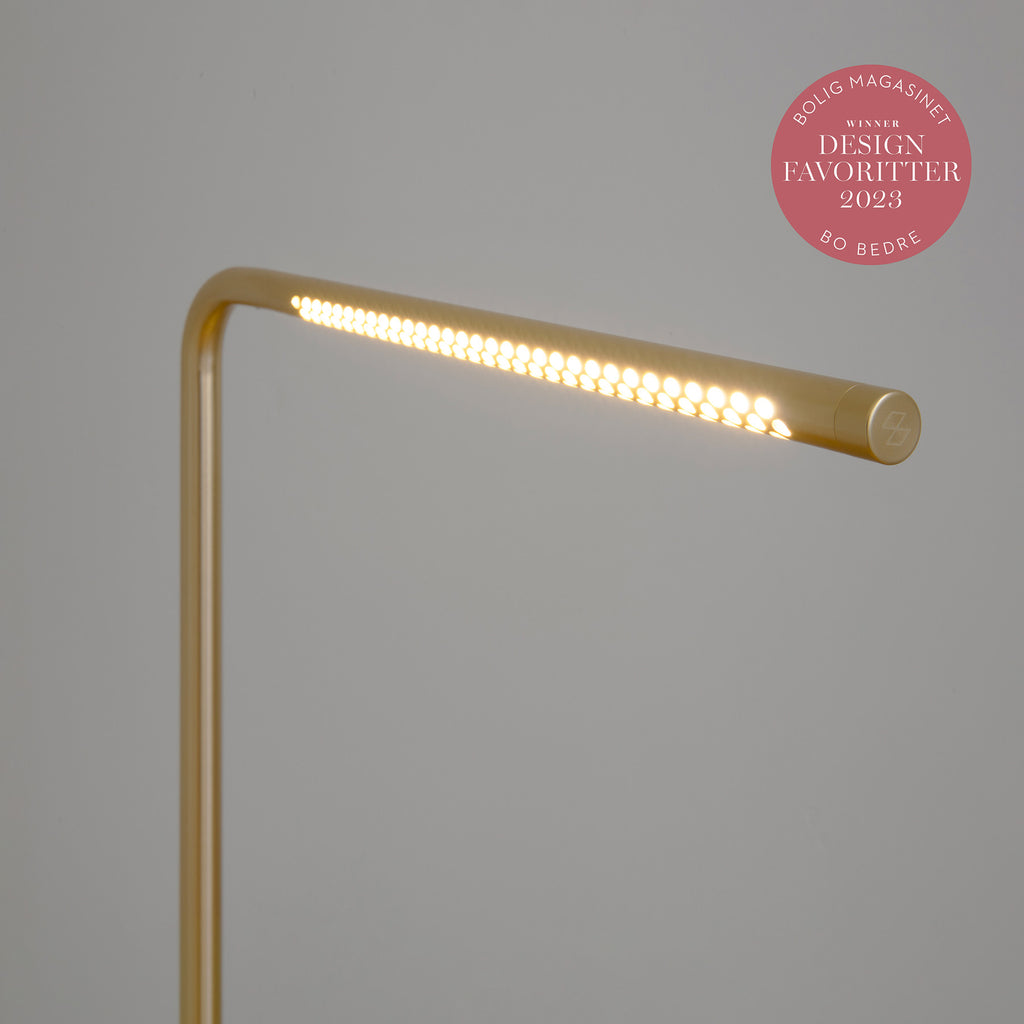 LED bordlampe Omni dimbar dreibar messing 46 cm sideprofil