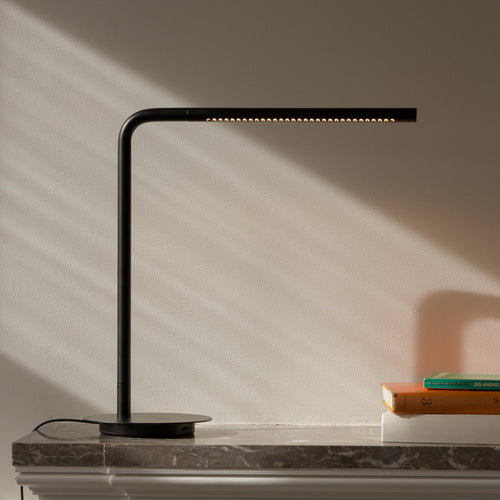 LED bordlampe Omni dimbar dreibar svart metall 46 cm forfra