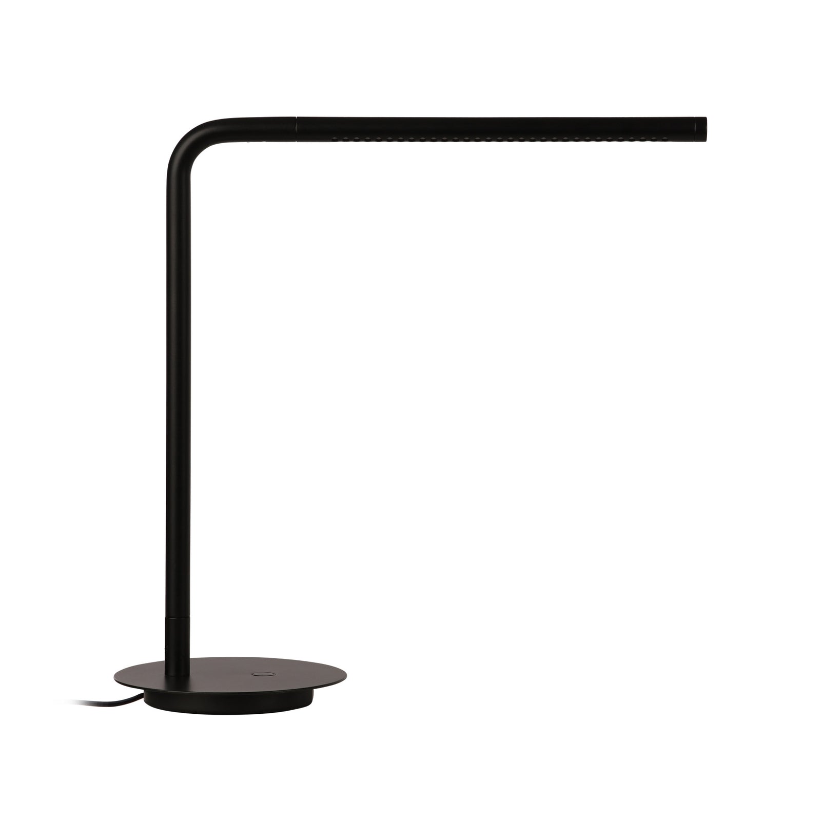 Nærbilde av lampehode på LED bordlampe Omni dimbar dreibar svart metall 46 cm
