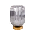 LED bordlampe oppladbar røykgrå glass dimbar Ø14 cm Näve forfra