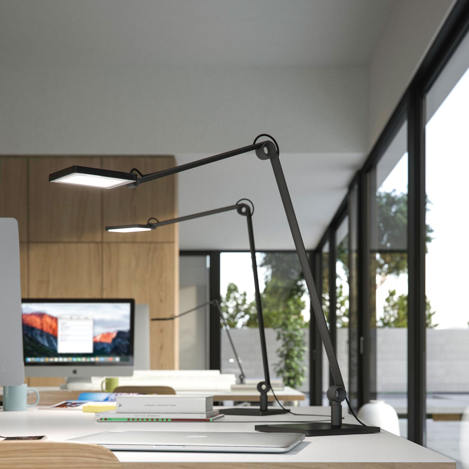LED bordlampe PARA.MI FTL 108 R svart dimbar nærbilde av dimmerknapp