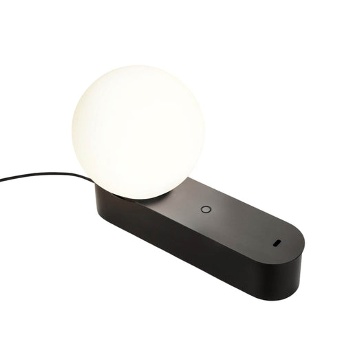 LED bordlampe Perlina dimbar CCT svart 22,8 cm forfra