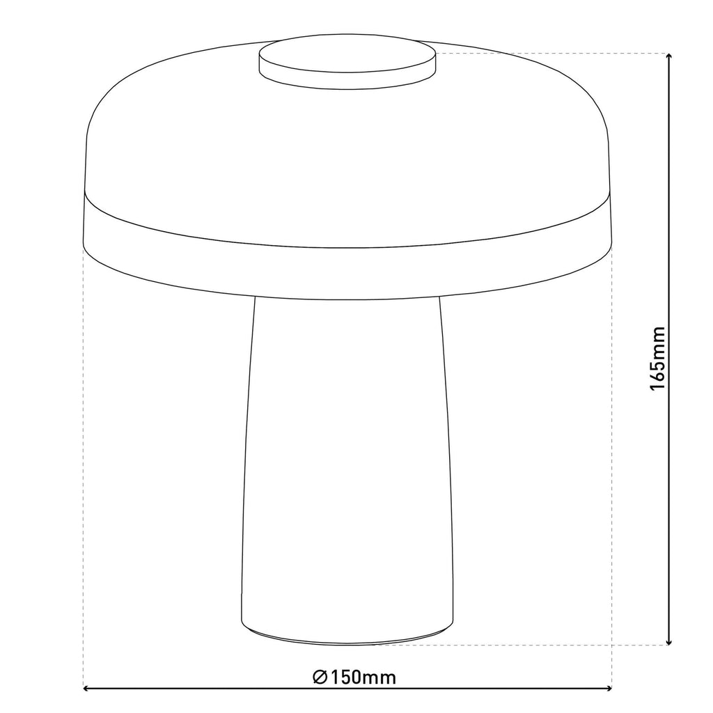 LED-bordlampe Pilu oppladbar dimbar beige metall montert på bord