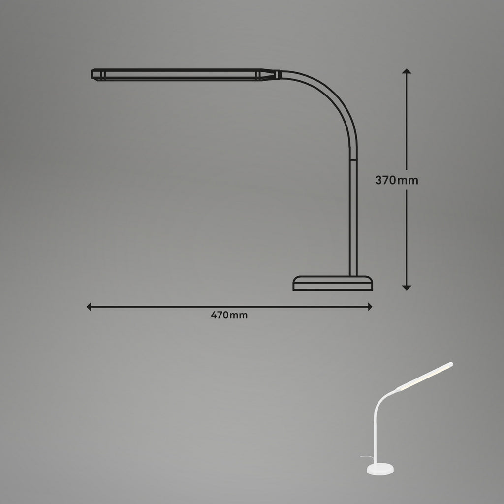 LED bordlampe Pivaz med berøringsdimmer hvit detalj berøringsdimmer
