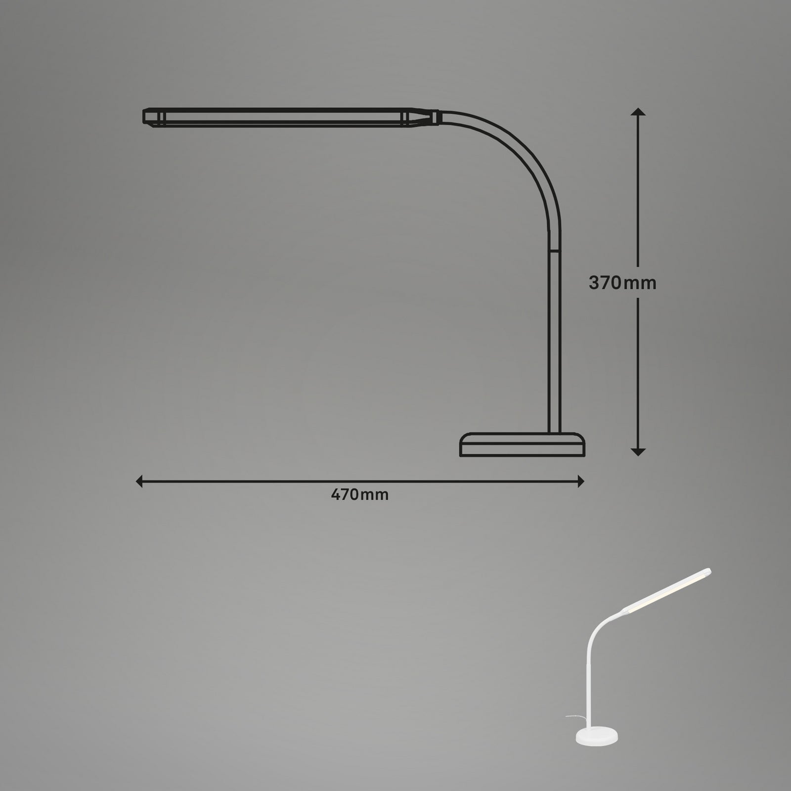 LED bordlampe Pivaz med berøringsdimmer hvit detalj berøringsdimmer