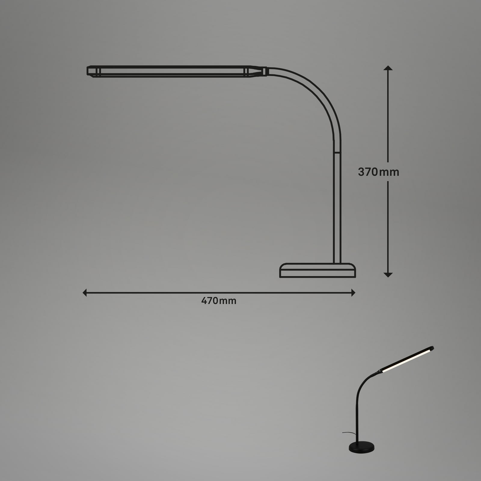 LED bordlampe Pivaz dimbar berøringsdimmer svart 6W detalj av berøringsdimmer