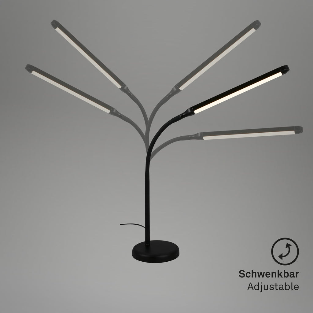 LED bordlampe Pivaz dimbar berøringsdimmer svart 6W med lyset på