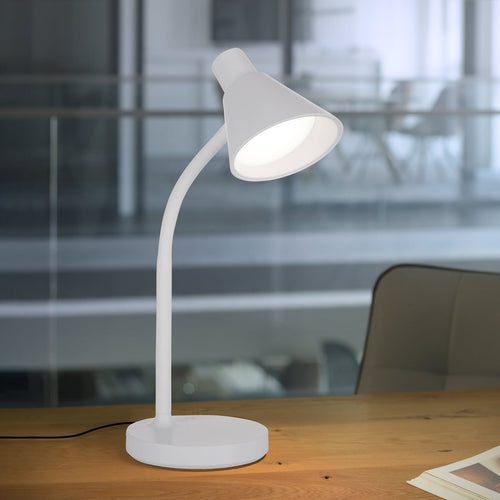LED bordlampe Pixie hvit plast forfra