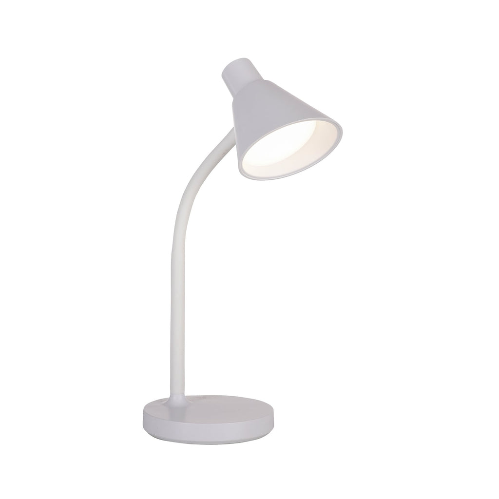 LED bordlampe Pixie hvit plast detalj av lampehode