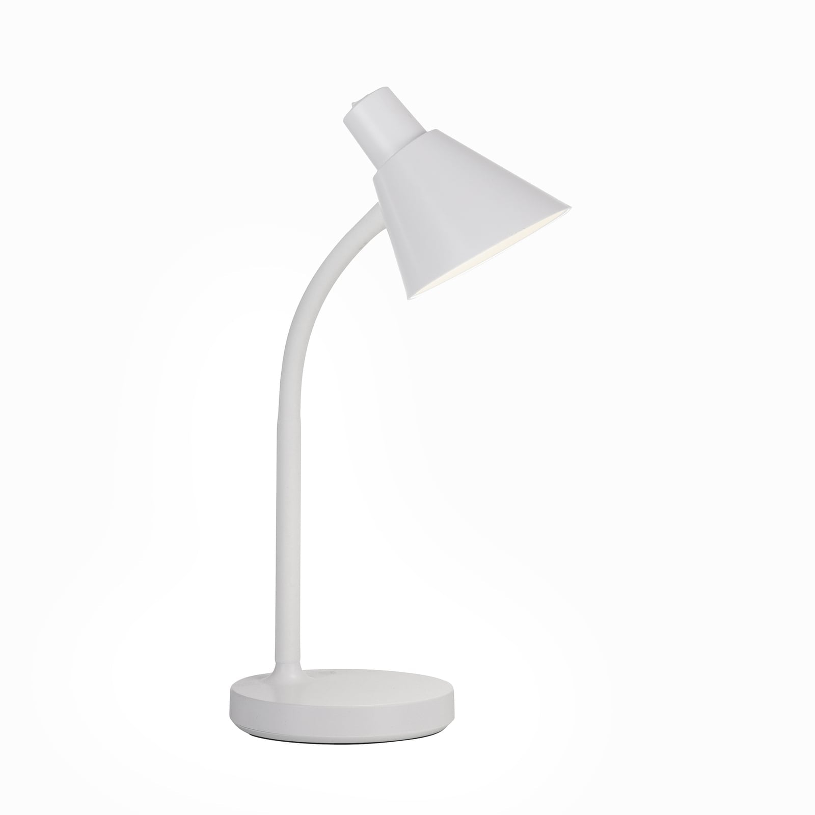 LED bordlampe Pixie hvit plast nærbilde av bryter