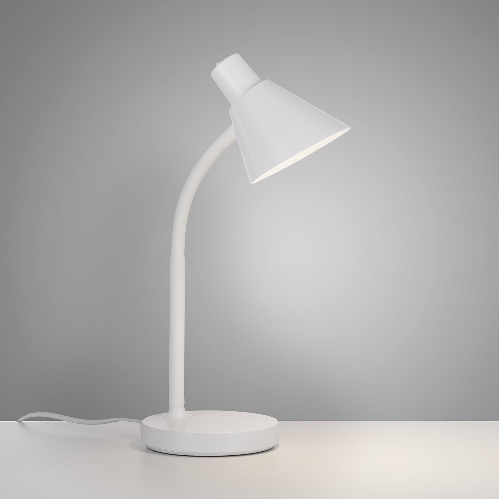 LED bordlampe Pixie hvit plast justerbart lampehode