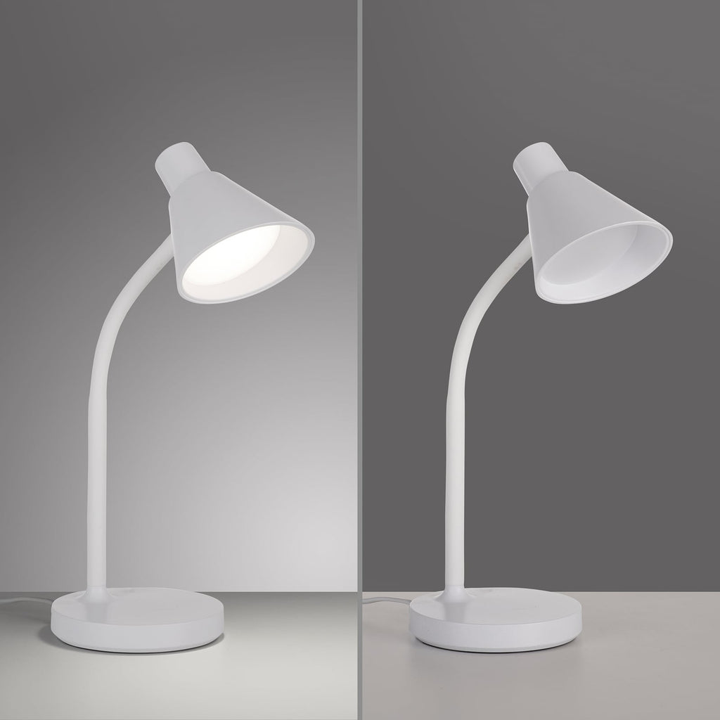 LED bordlampe Pixie hvit plast fra siden