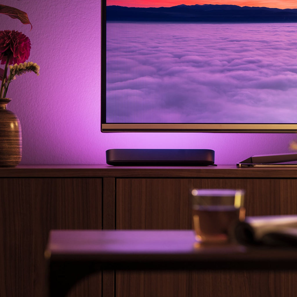 Nærbilde av LED bordlampe Play Lightbar 2-pakning RGB svart