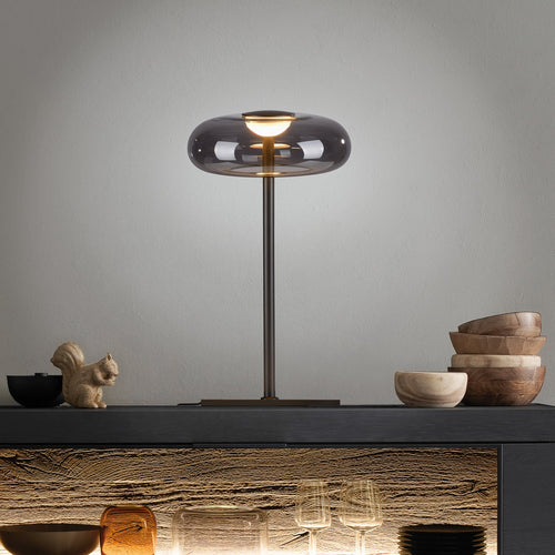 LED bordlampe Posh røykglass dimbar bakside