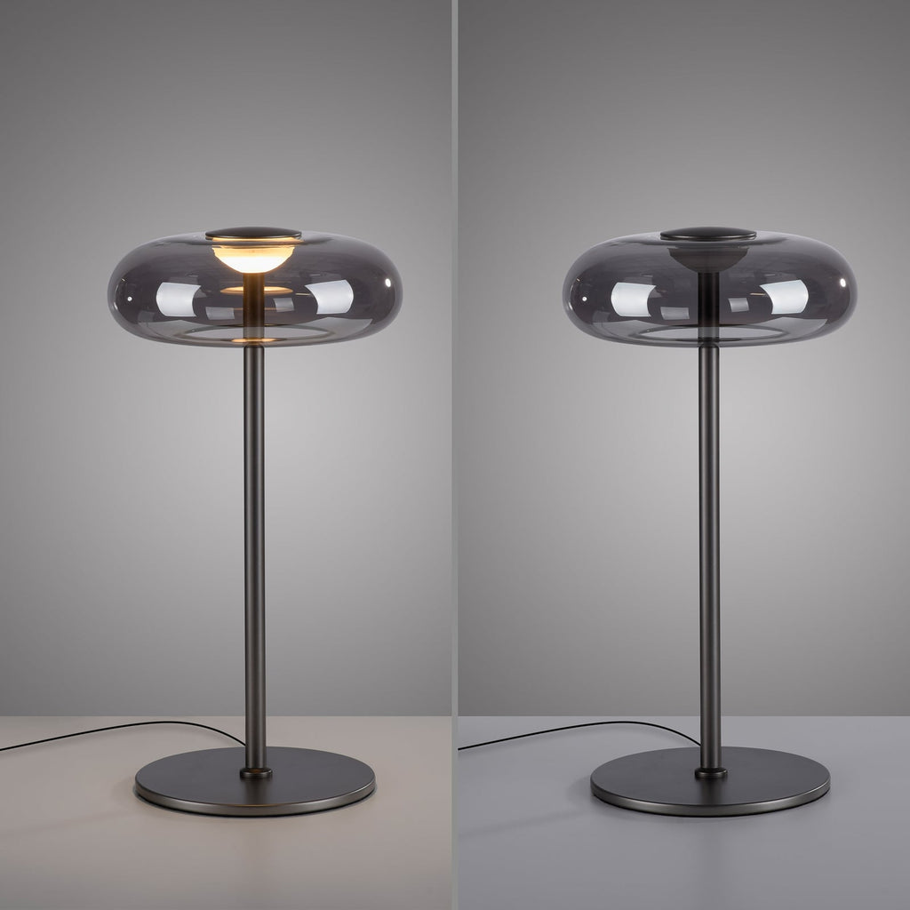 LED bordlampe Posh røykglass dimbar Ø22 cm 3000K - Schöner Wohnen