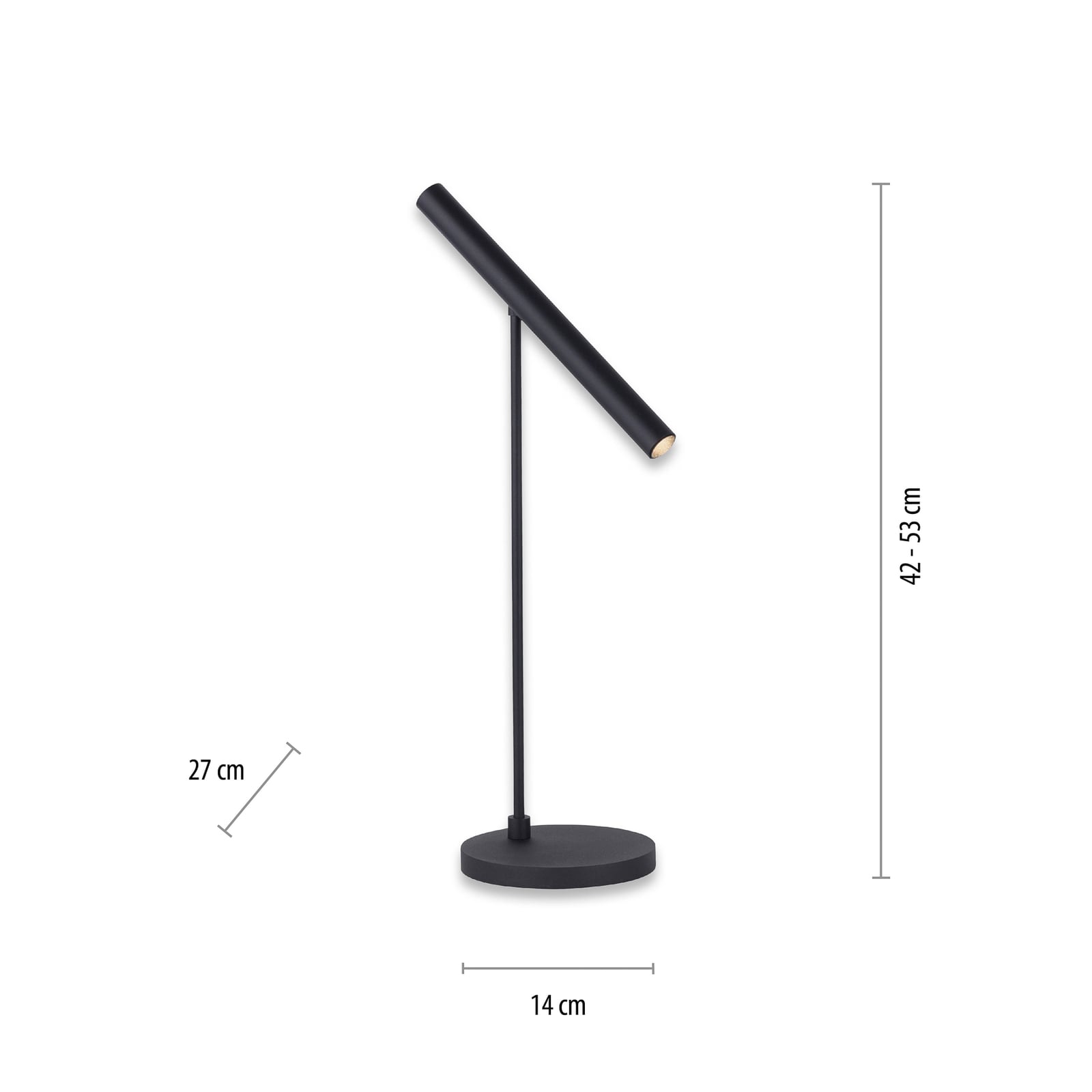 LED bordlampe Pure Tutua dimbar sensordimmer svart 6W kabeldetalj