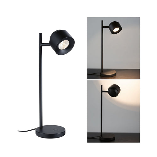 LED bordlampe Puric Pane I svart dimbar forfra
