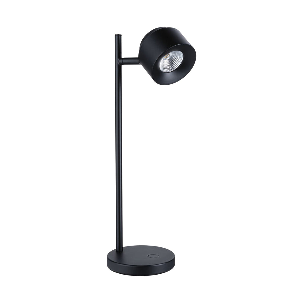 LED bordlampe Puric Pane I svart dimbar montert på skrivebord