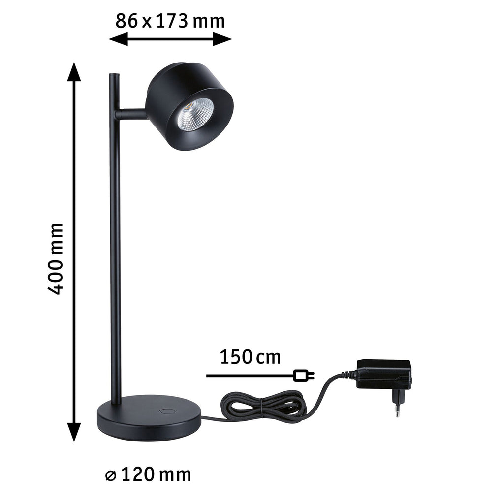 LED bordlampe Puric Pane I svart dimbar 40 cm 5,5W - Paulmann