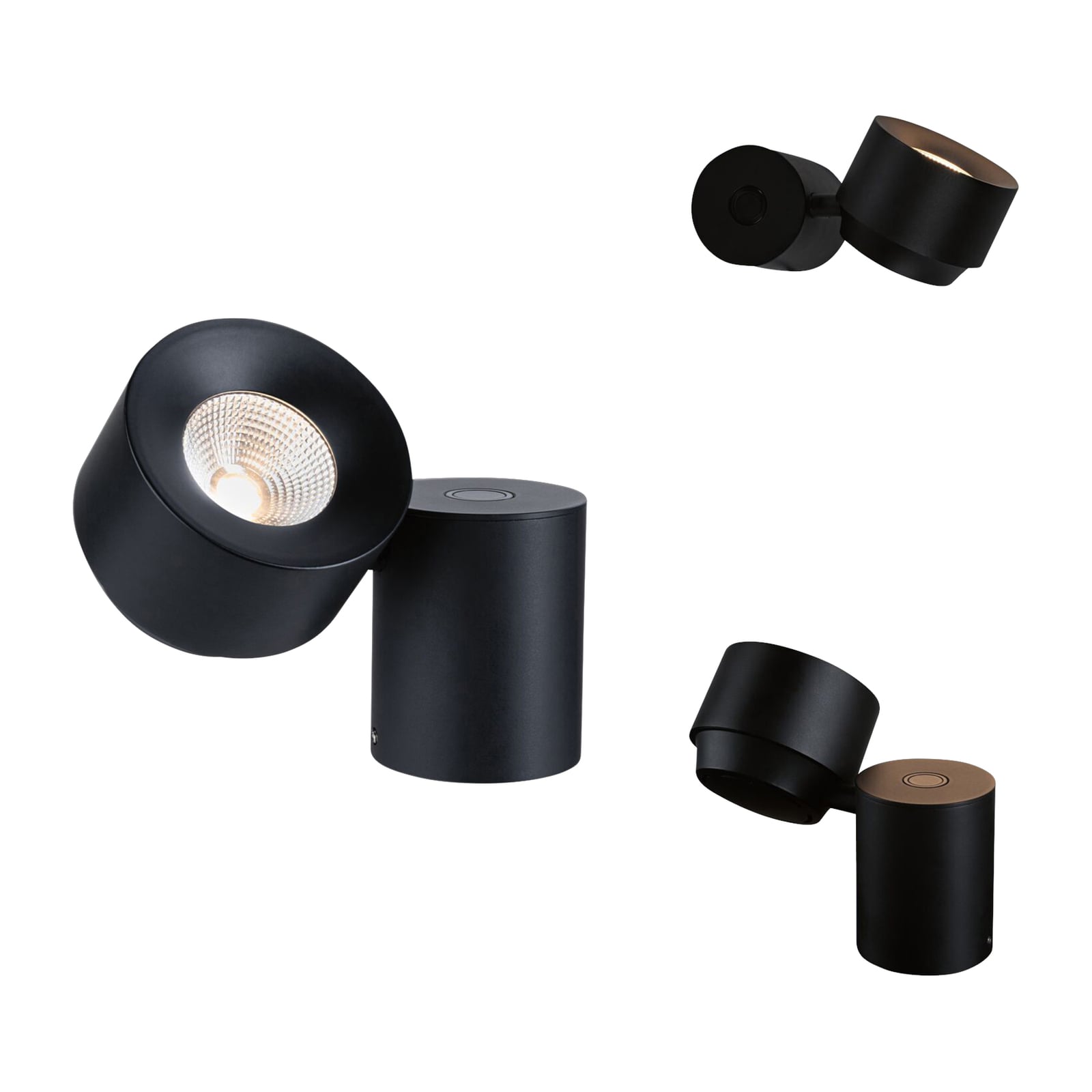 LED-bordlampe Puric Pane I svart svingbar dimbar bakside
